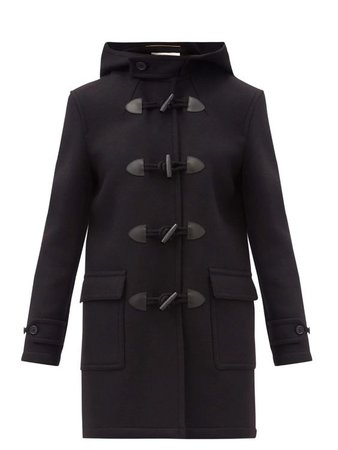 SAINT LAURENT Hooded virgin-wool duffel coat