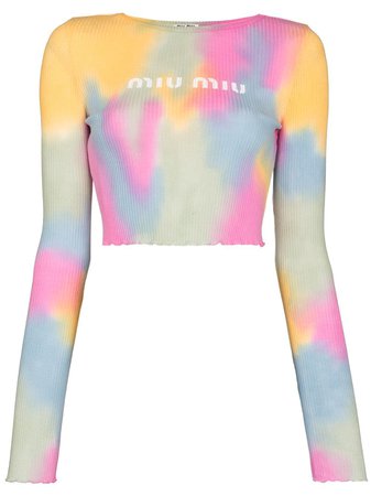 Miu Miu tie-dye cropped top - FARFETCH