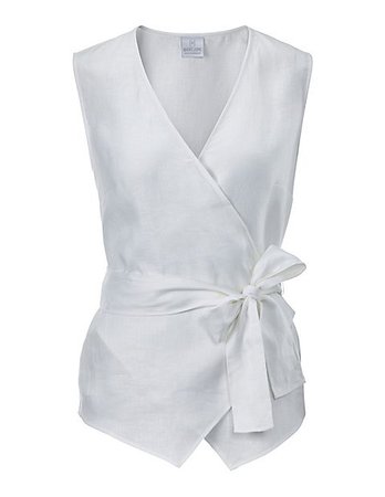 Linen box-pleated trousers, white, white | MADELEINE Fashion