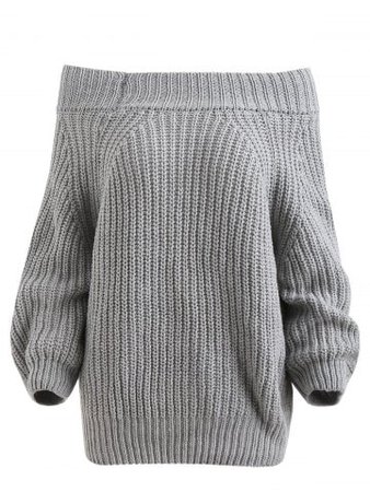 [54% OFF] Pullover Off The Shoulder Chunky Sweater | Rosegal