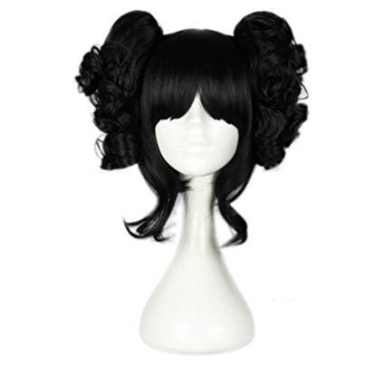 Amazon.com: Sunny-business Anime Black Curly Lolita Pigtail of Cosplay Wigs: Beauty