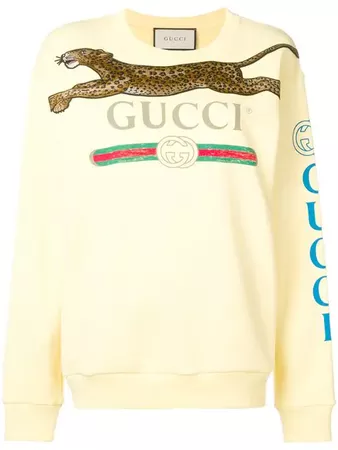 Gucci Logo Printed Tiger Sweatshirt - Farfetch