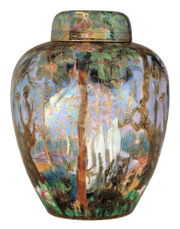 Rare Wedgewood Fairyland lustre Ghostly Woods malfry pot.