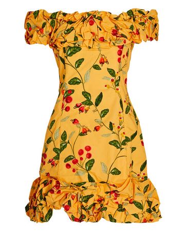Agua by Agua Bendita Jardin Off-The-Shoulder Mini Dress in floral | INTERMIX®
