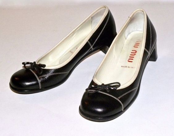 miu miu ballet flats heels black shoes