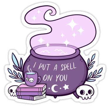Witch stickers cauldron