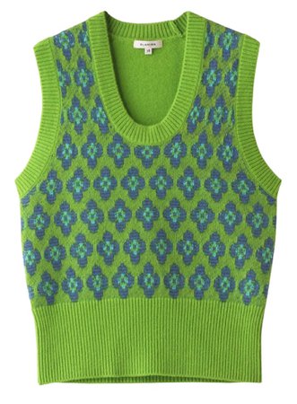 green flower vest