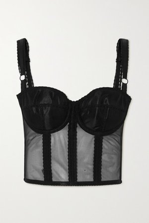 Tulle Bustier Top - Black