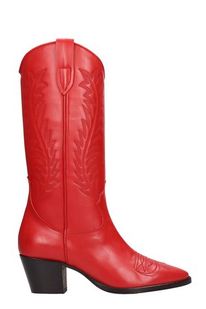 Paris Texas Red Leather Taxano Boots