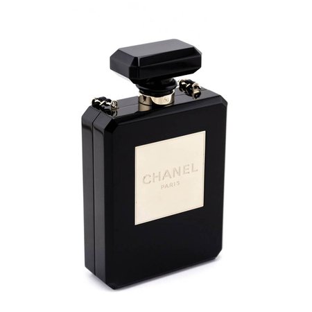 Chanel Black Plexiglass Perfume Bottle Minaudiere - Chanel Handbags CA