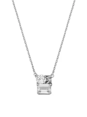 Shop Michael Kors Sterling Silver & Cubic Zirconia Cluster Pendant Necklace | Saks Fifth Avenue