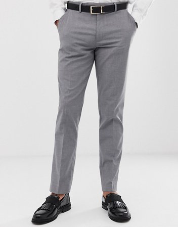 ASOS DESIGN slim smart pants in gray | ASOS