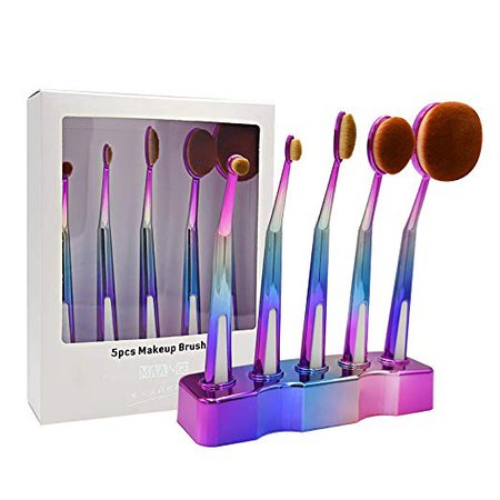 Amazon.com: AISONG Makeup Brushes Set,5 PCS Oval Toothbrush Professional Makeup Tools for Face Makeup Foundation Powder Blush Blending Fan Eyeshadow Eyebrow Brush Liquid Concealer Cosmetic: Beauty