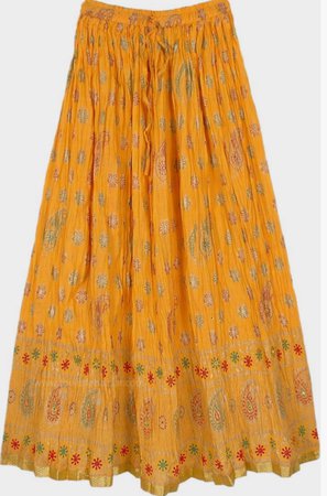 yellow bohemian skirt