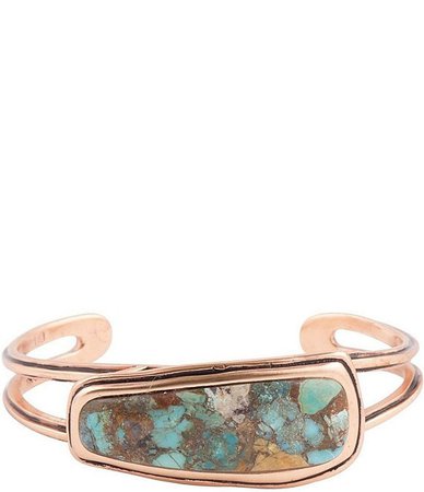 Barse Copper and Boulder Turquoise Statement Cuff Bracelet
