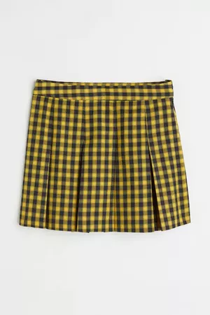 Short Twill Skirt - Yellow/argyle - Ladies | H&M US