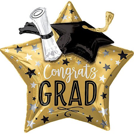 Giant 3D Congrats Grad Star Graduation Balloon 28in | Party City