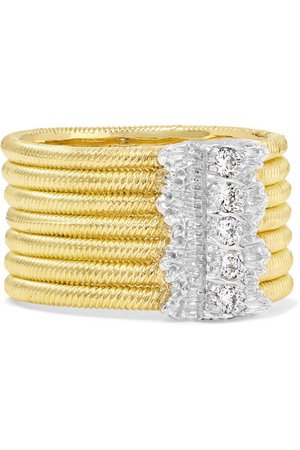 Buccellati | Hawaii 18-karat yellow and white gold diamond ring | NET-A-PORTER.COM