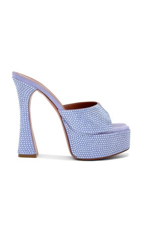 Dalida Crystal-Embellished Satin Platform Sandals By Amina Muaddi | Moda Operandi