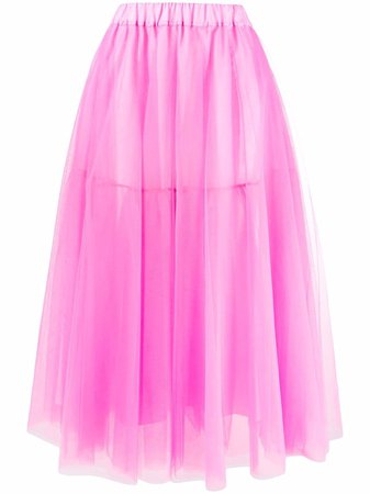 P.A.R.O.S.H. Tulle Tiered Midi Skirt - Farfetch