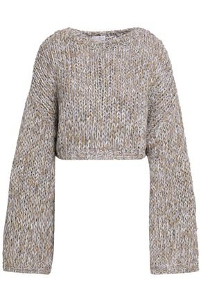 Cropped metallic marled knitted sweater | BRUNELLO CUCINELLI | Sale up to 70% off | THE OUTNET