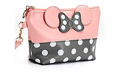 Cartoon Leather Travel Makeup Handbag, Cute Portable Cosmetic bag