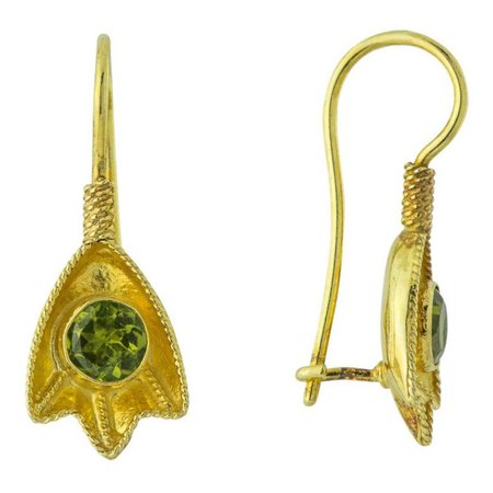 Peridot Frond Earrings : Museum of Jewelry