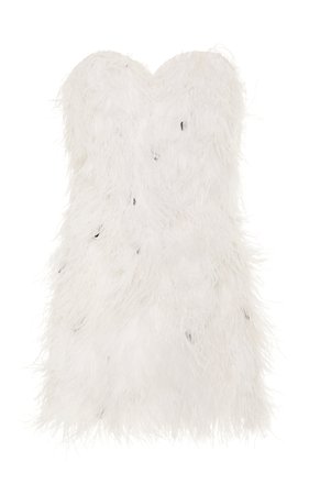 Ostrich Feather-Embellished Mini Dress by Michael Lo Sordo | Moda Operandi