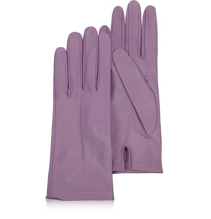 Lilac leather gloves