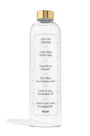 Motivated AF Glass Water Bottle - Clear – MISS LOLA