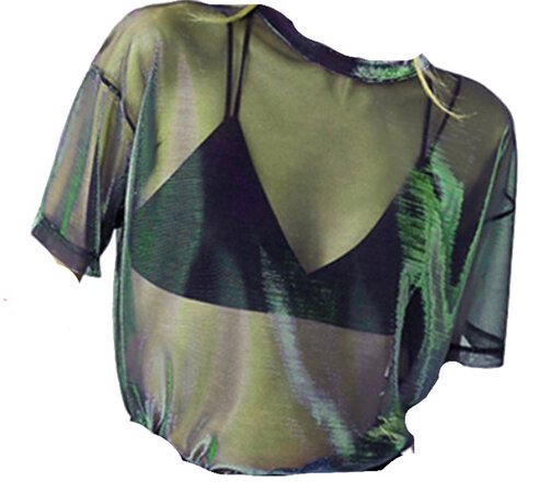 green mesh shirt