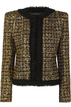 Balmain | Button and sequin-embellished metallic tweed blazer | NET-A-PORTER.COM