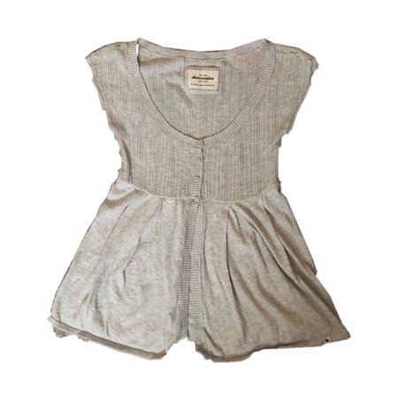abercrombie gray button up knit babydoll top