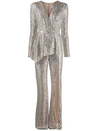 Silver Loulou sequin embroideredjumpsuit - Farfetch