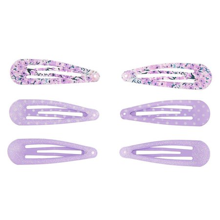 Claire's Club Floral Snap Hair Clips - Purple, 6 Pack | Claire's US