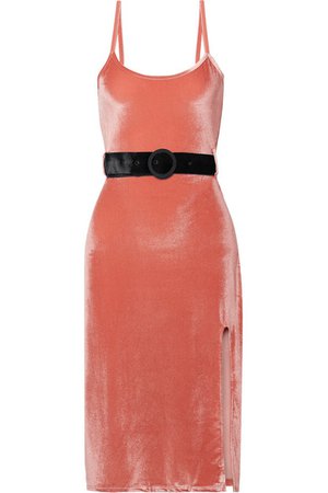 Solid & Striped | Belted velvet dress | NET-A-PORTER.COM