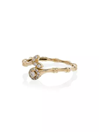 Rosa De La Cruz yellow gold bamboo diamond ring $621 - Shop AW18 Online - Fast Delivery, Price