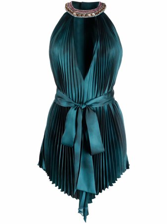Alexandre Vauthier crystal-embellished pleated mini dress