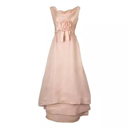 Jeanne Lanvin Pink Dress Haute Couture, circa 1965 For Sale at 1stDibs