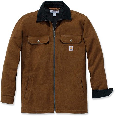 Amazon.com: Carhartt Men's 104074 Rain Defender Pawnee Shirt Jac - X-Large - Oiled Walnut: Clothing