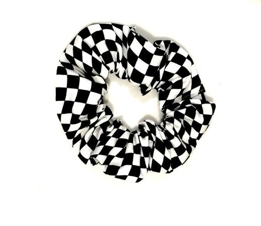 Checkerboard Scrunchie Checkered Scrunchie Wavey Flag | Etsy