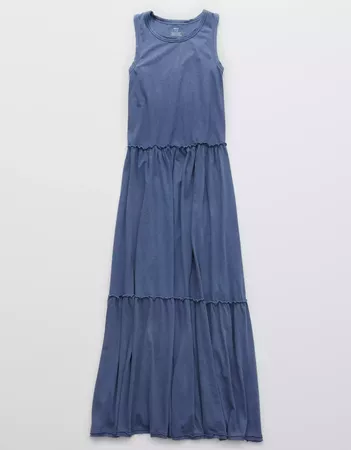 Aerie Knit Tiered Maxi Dress blue