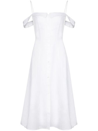 White Reformation Allegro off-shoulder midi dress 1306688WHT - Farfetch