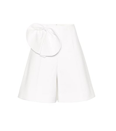 High-rise cotton-blend shorts