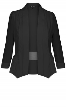 Shop Women's Plus Size Black Drapey Blazer Jacket - Coats & Jackets | City Chic USA