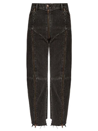 VETEMENTS Levi's Reworked Zip Cotton Denim Jeans, Black