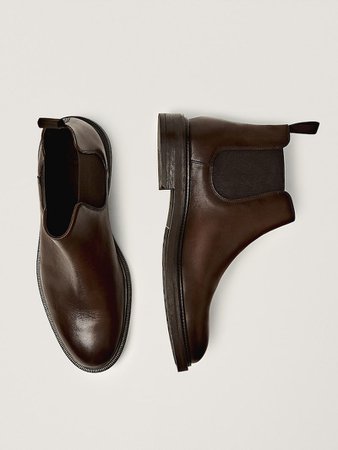 Brown nappa leather sock ankle boots - Men - Massimo Dutti