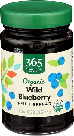 Amazon.com : 365 by Whole Foods Market, Organic Wild Blueberry Fruit Spread, 17 Ounce : Grocery & Gourmet Food