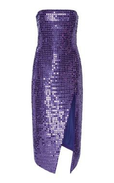 David Koma - purple sequin strapless dress