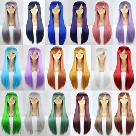 Colorful Cosplay Long Straight Synthetic Hair Capless Wig 30 Inches: Wigsbuy.com